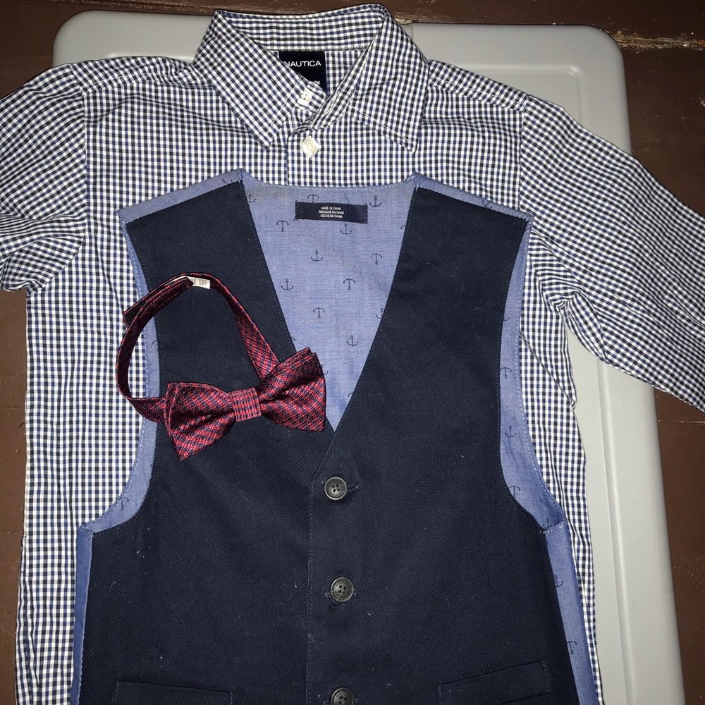 Toddler Boys Nautica Gingham 3 Piece Set 5T